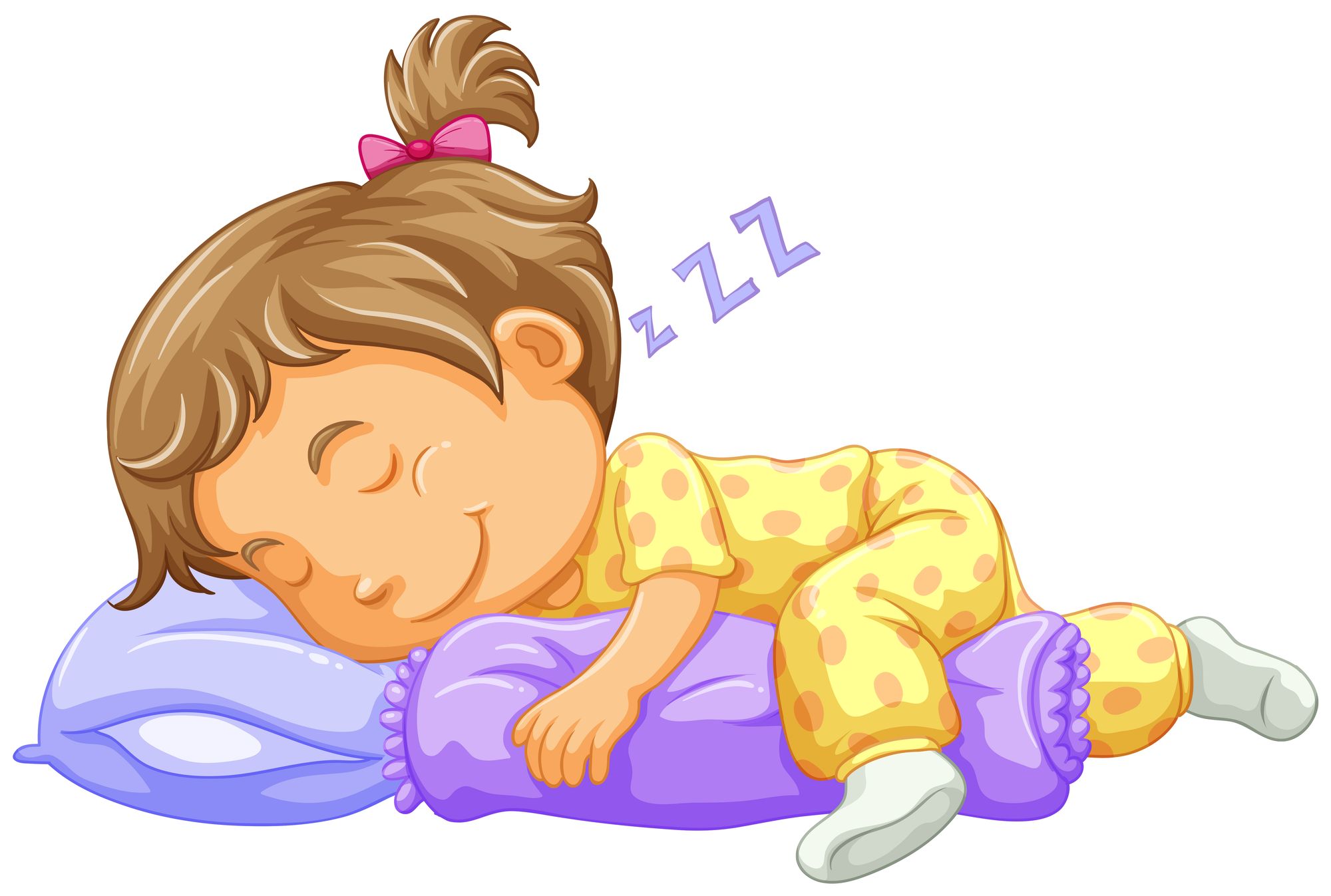 Girl toddler sleeping on blue pillow 445767 Vector Art at Vecteezy