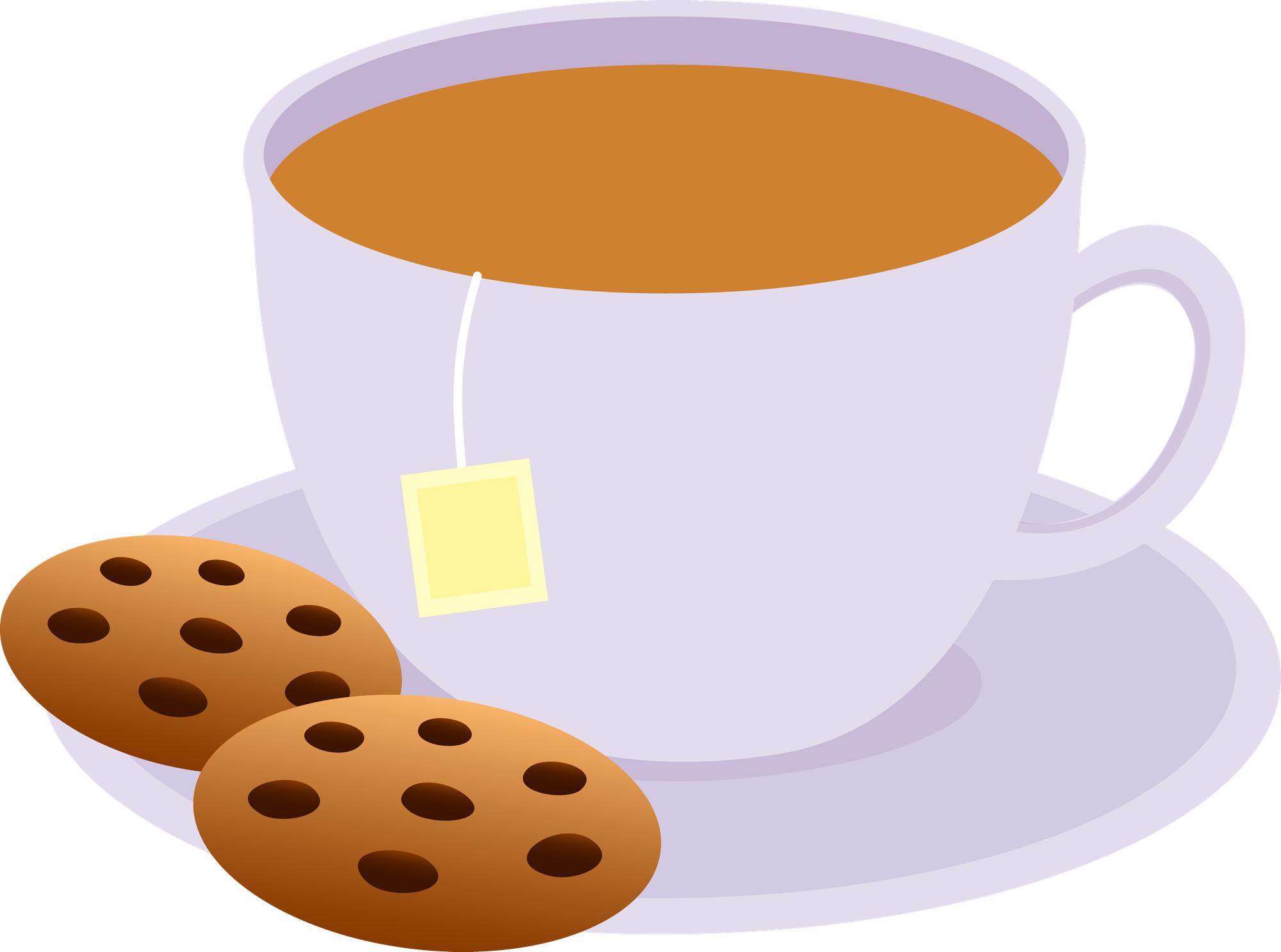 Warm Cup of Tea with Chocolate Chip Cookies - Comforting Snack ...
