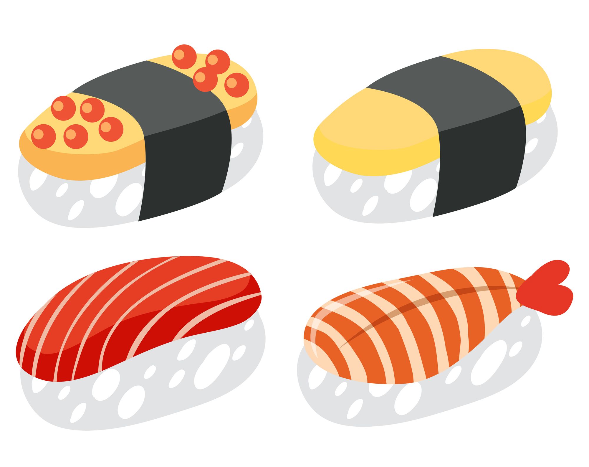 More sushi delights, another Vecteezy set.