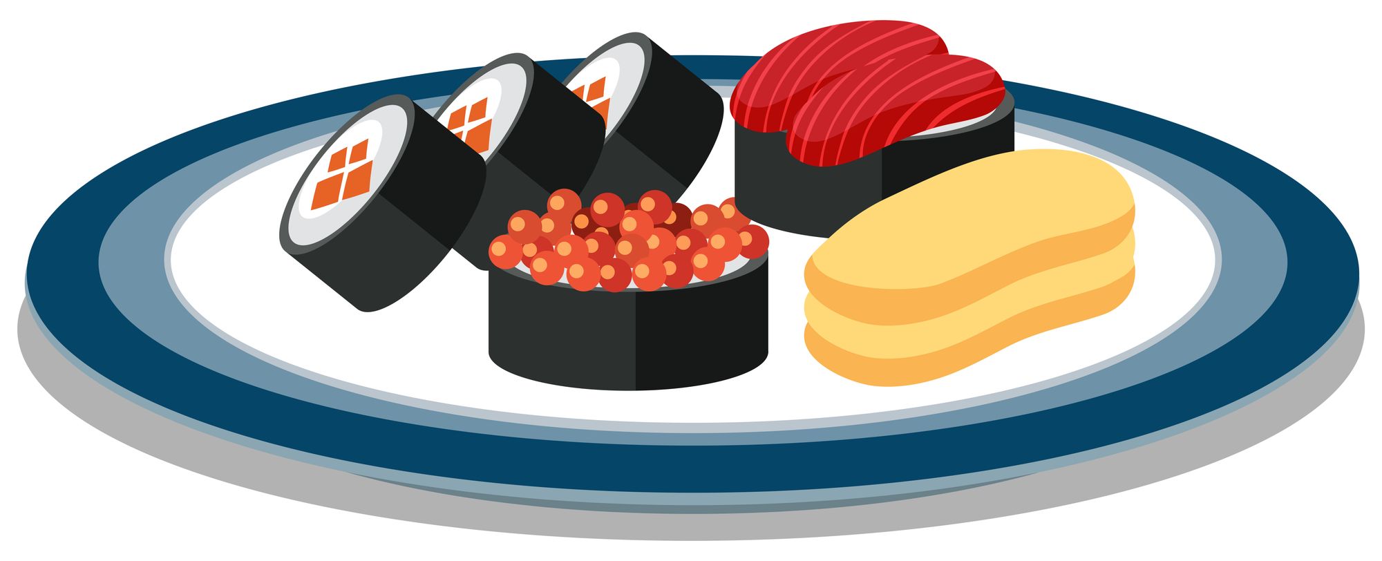 Set of sushi icons, a Vecteezy treat.