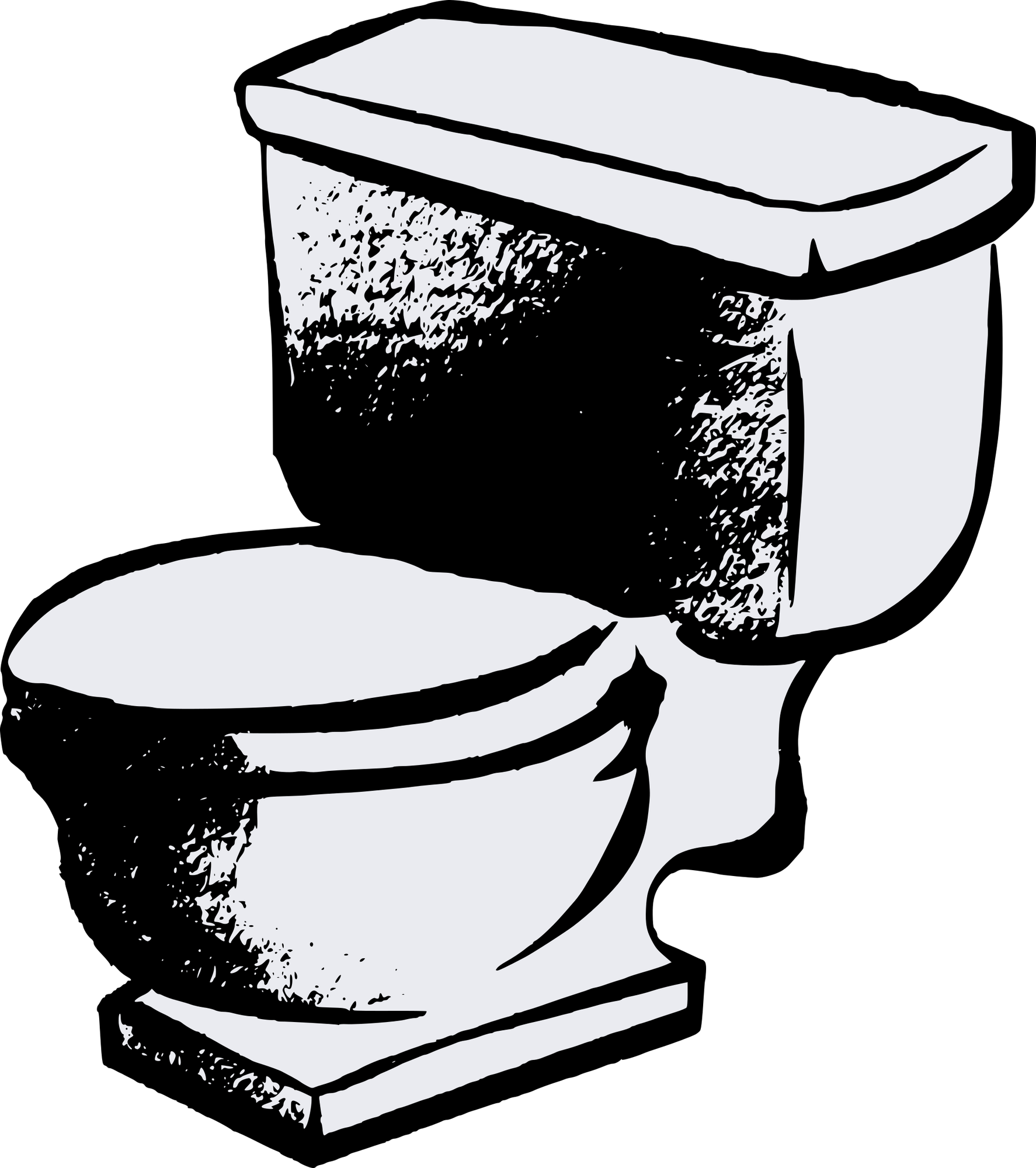Black and white bathroom clip, simple and classic.