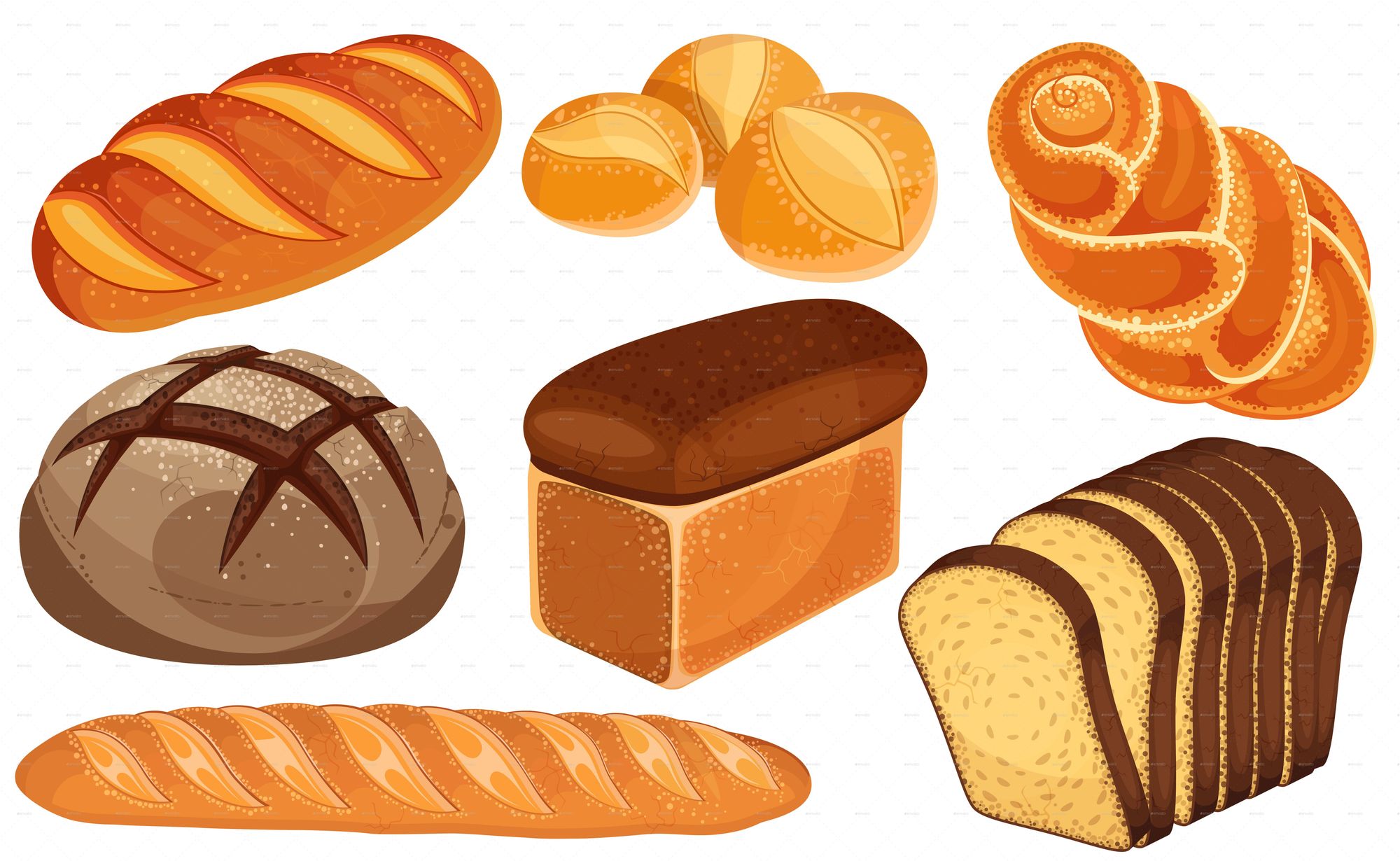 Bread Set | Cookie bakery, Bread icon, Delicious bread