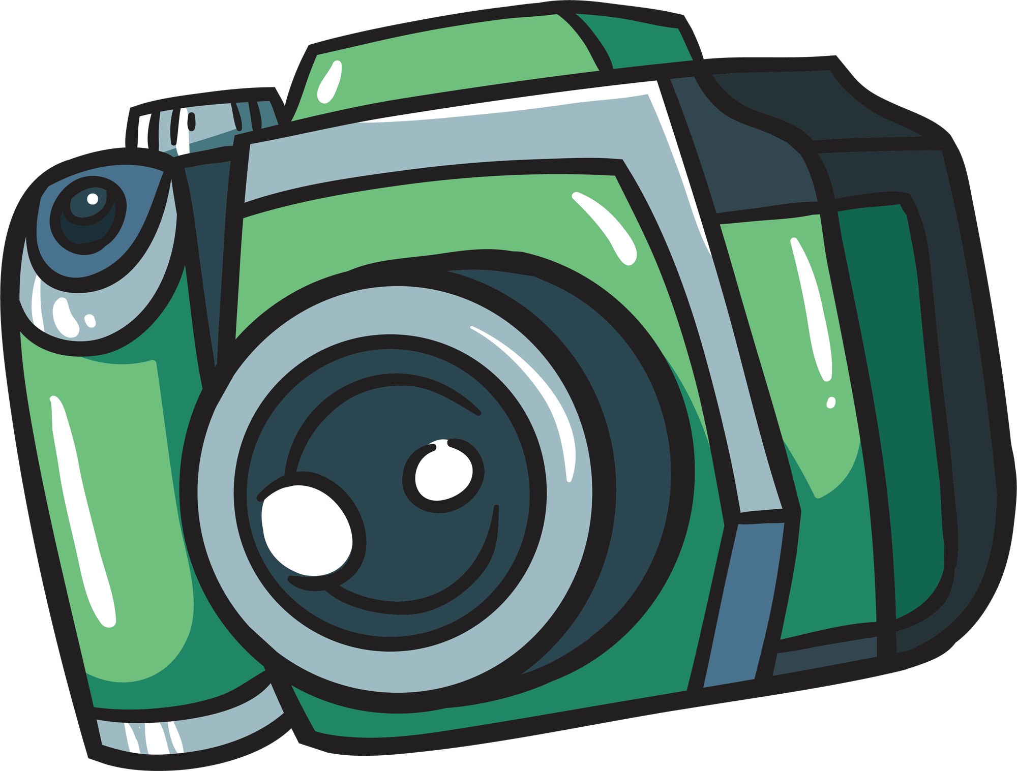 Black-and-white camera vector.