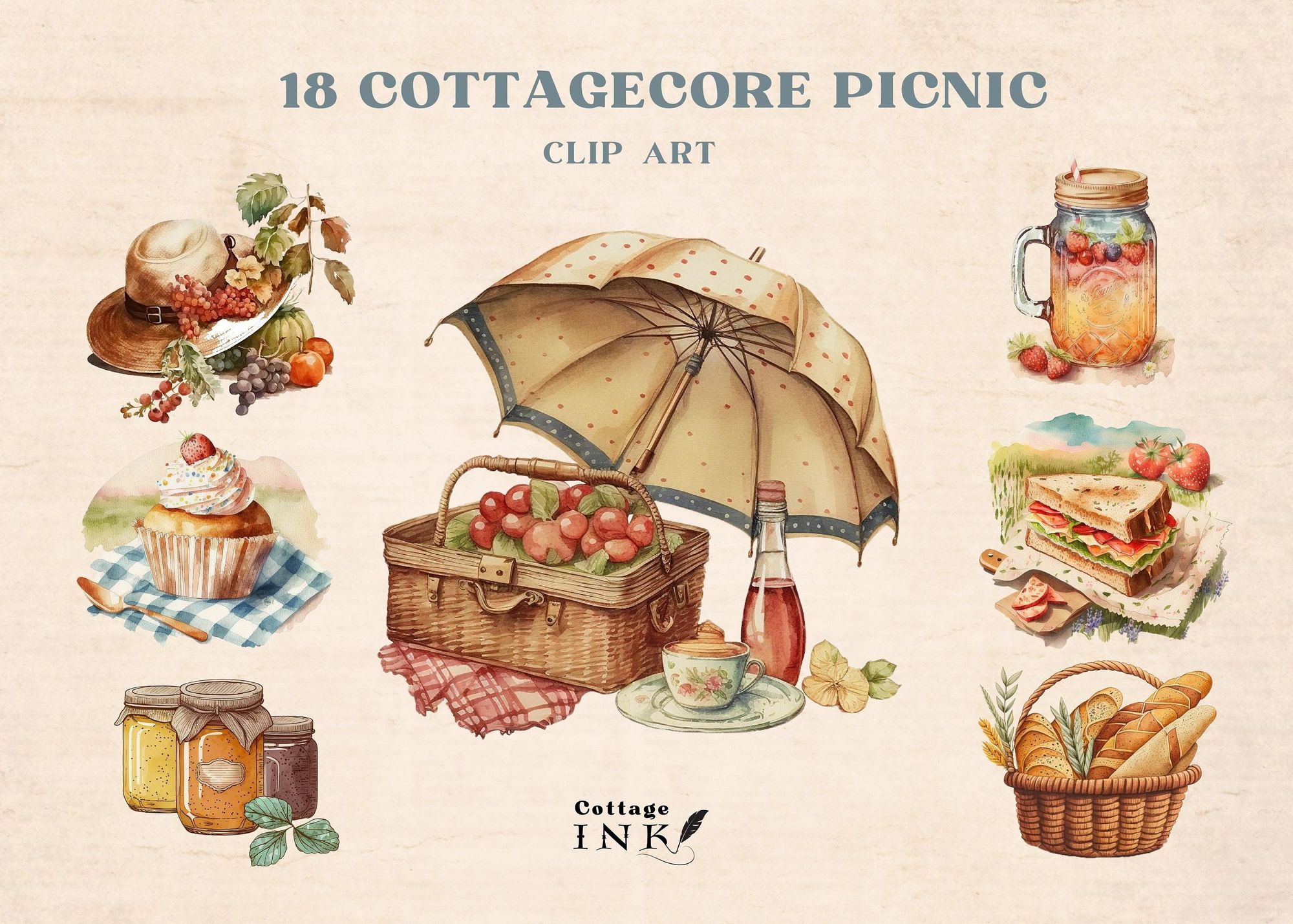Cottagecore-inspired picnic bundle.