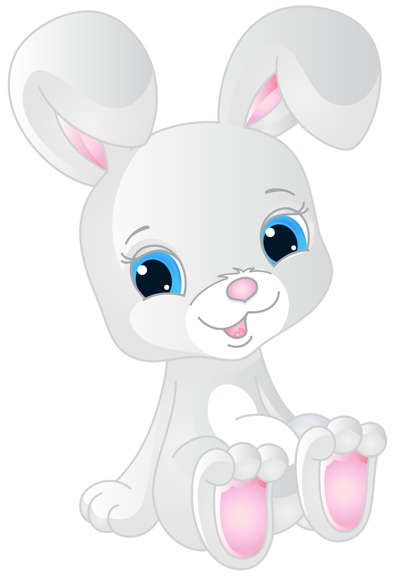 Transparent bunny cartoon, cute and simple.