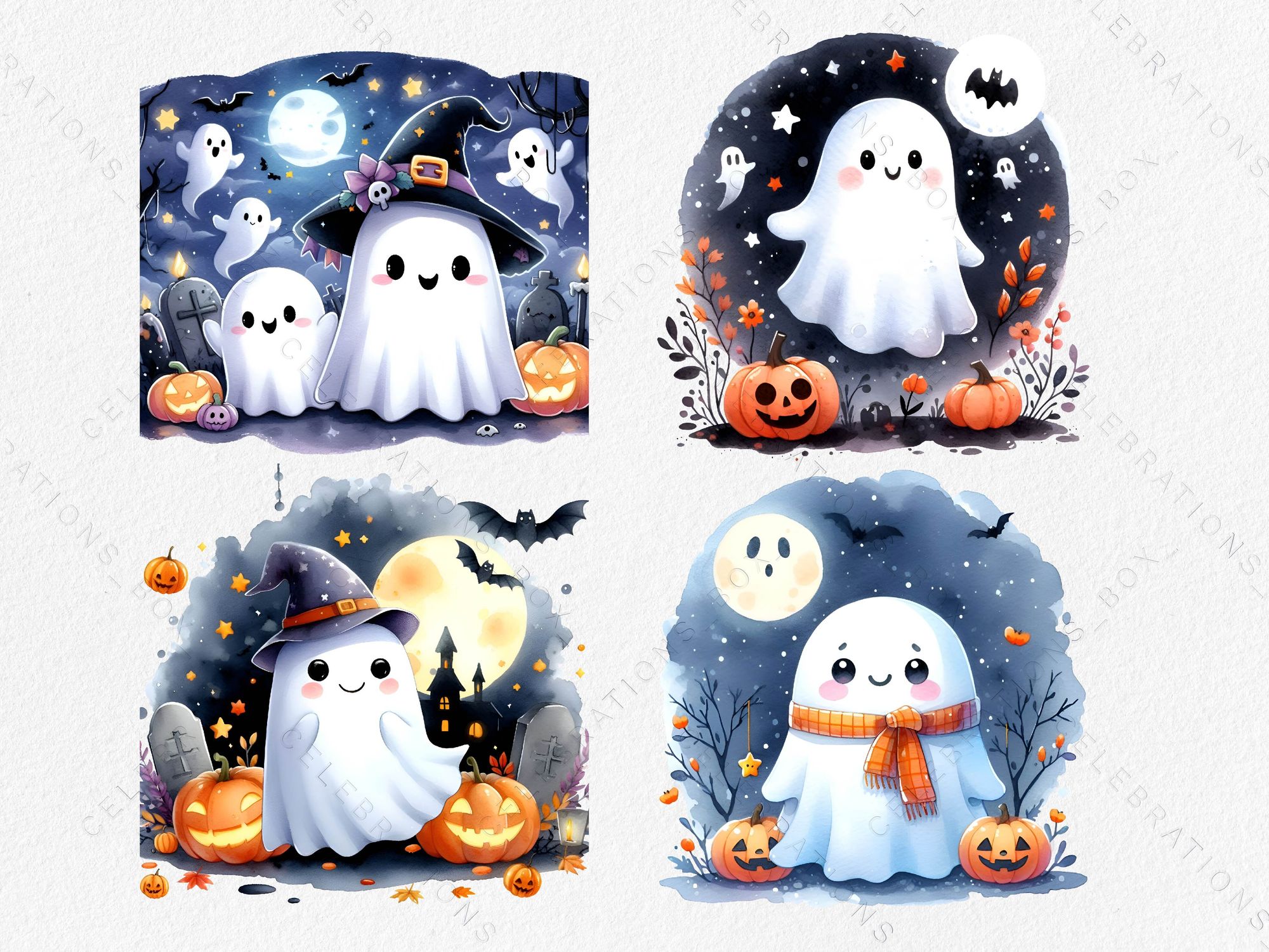 Adorable Halloween ghost graphic.