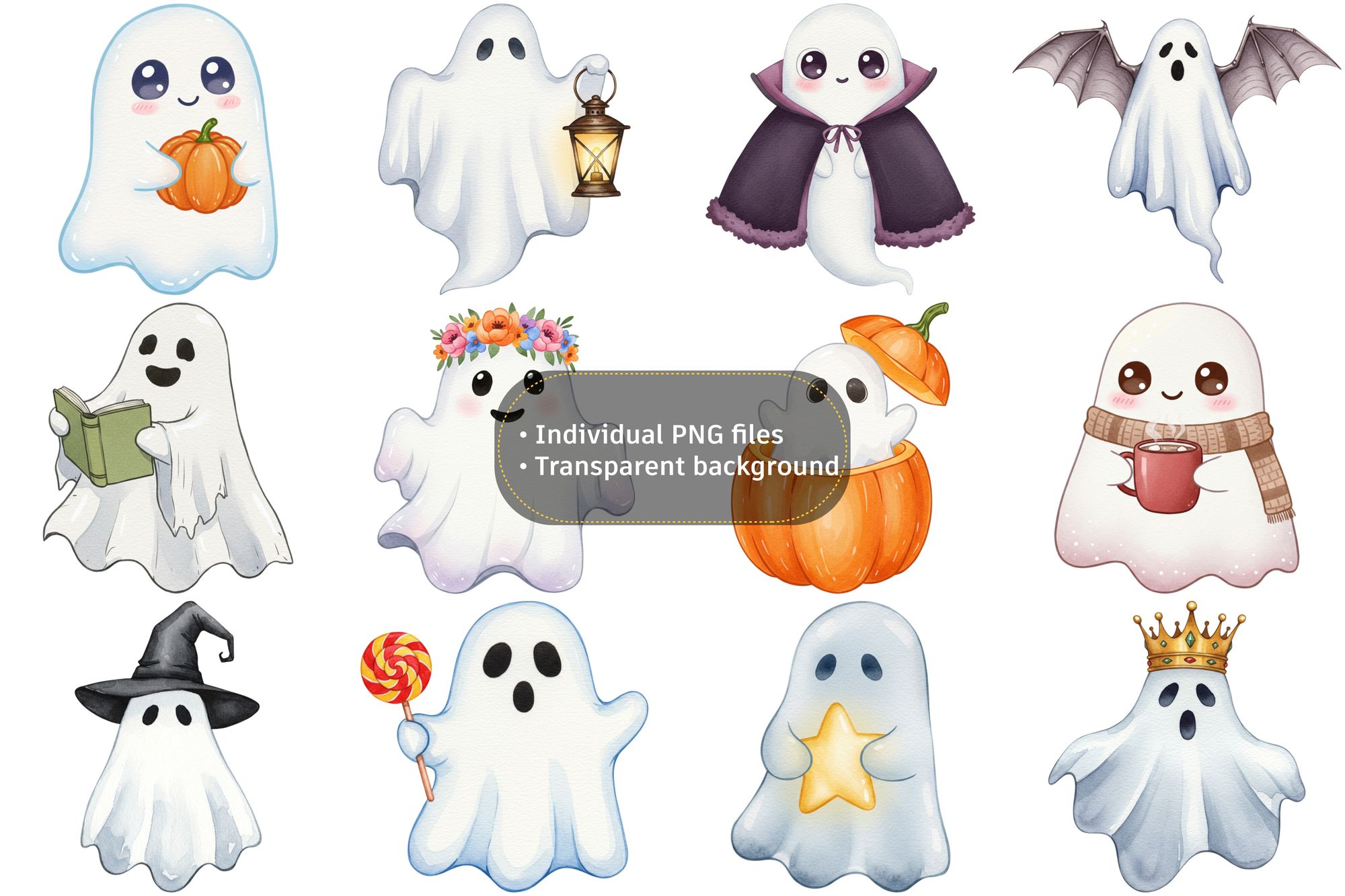 Cute Halloween ghost design.