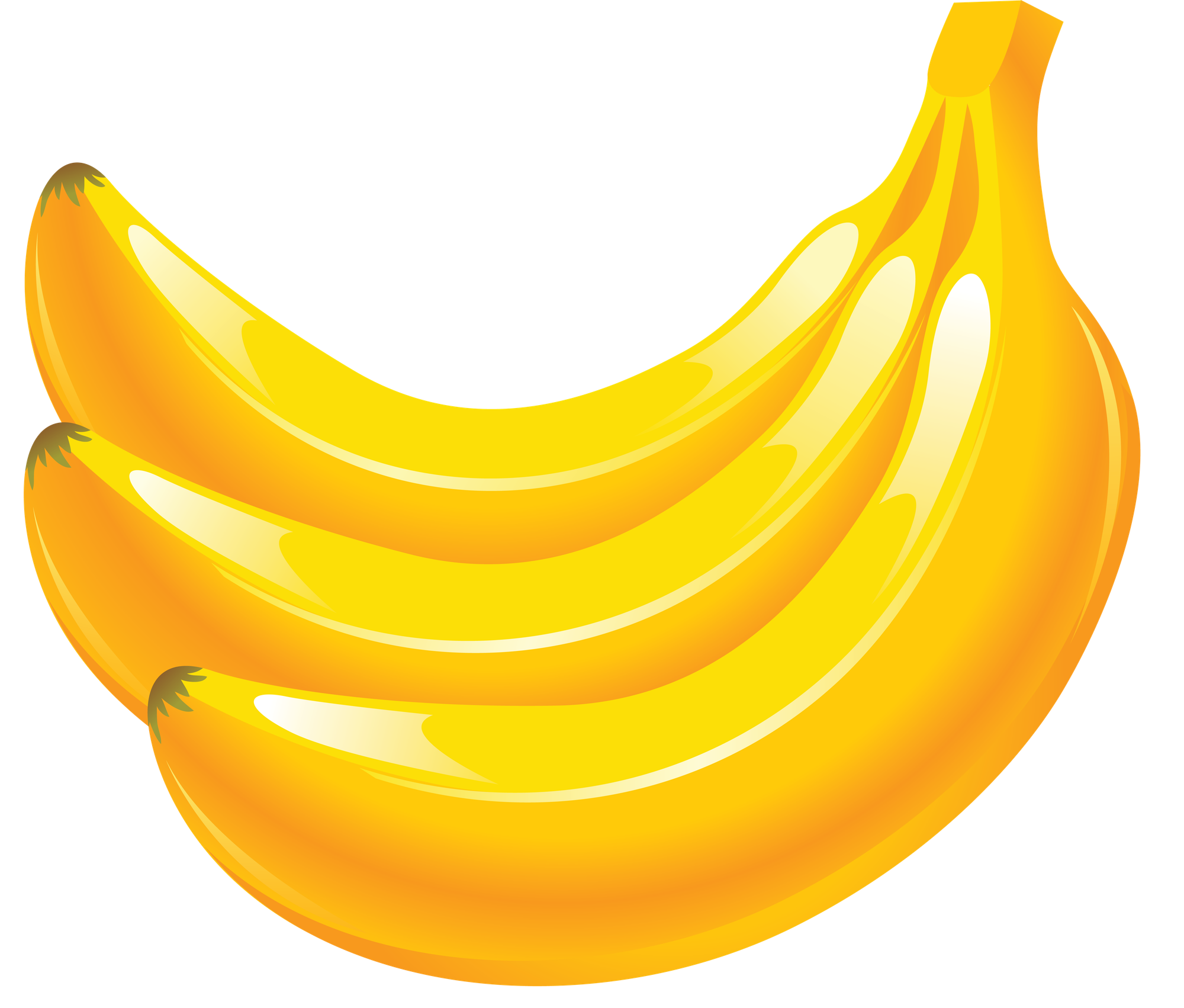 Natural-looking banana, a high-quality, free PNG image.
