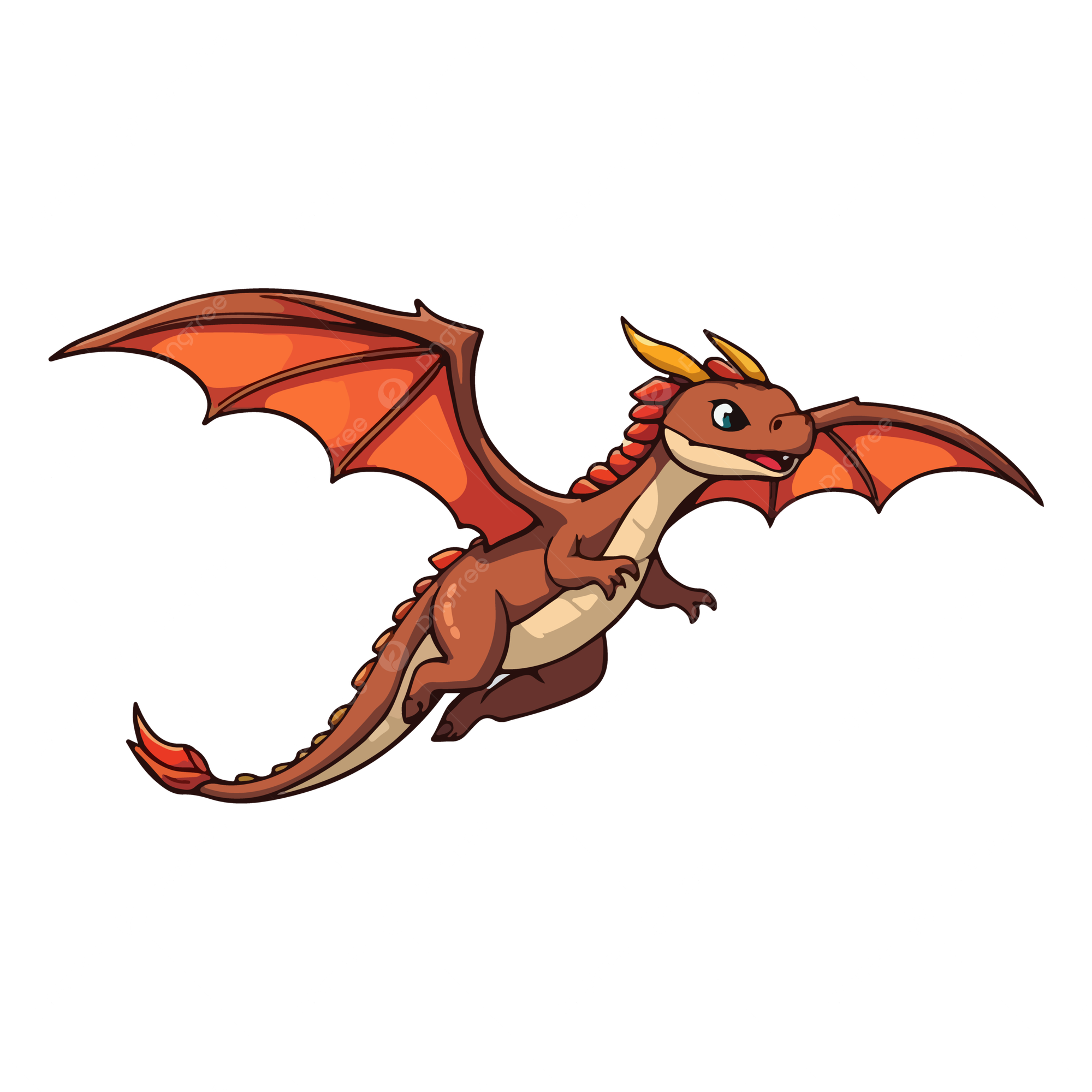 Dragon soaring through the sky.