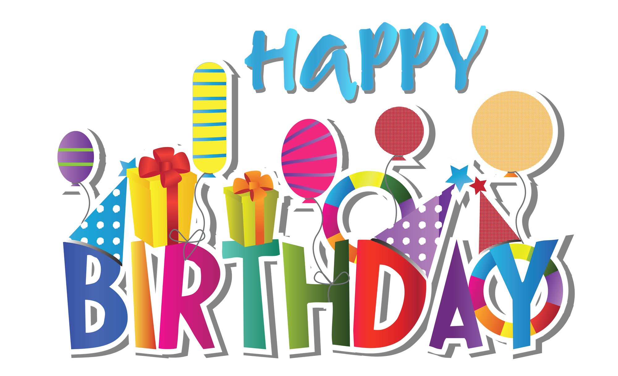 Party hats and balloons for a fun birthday.