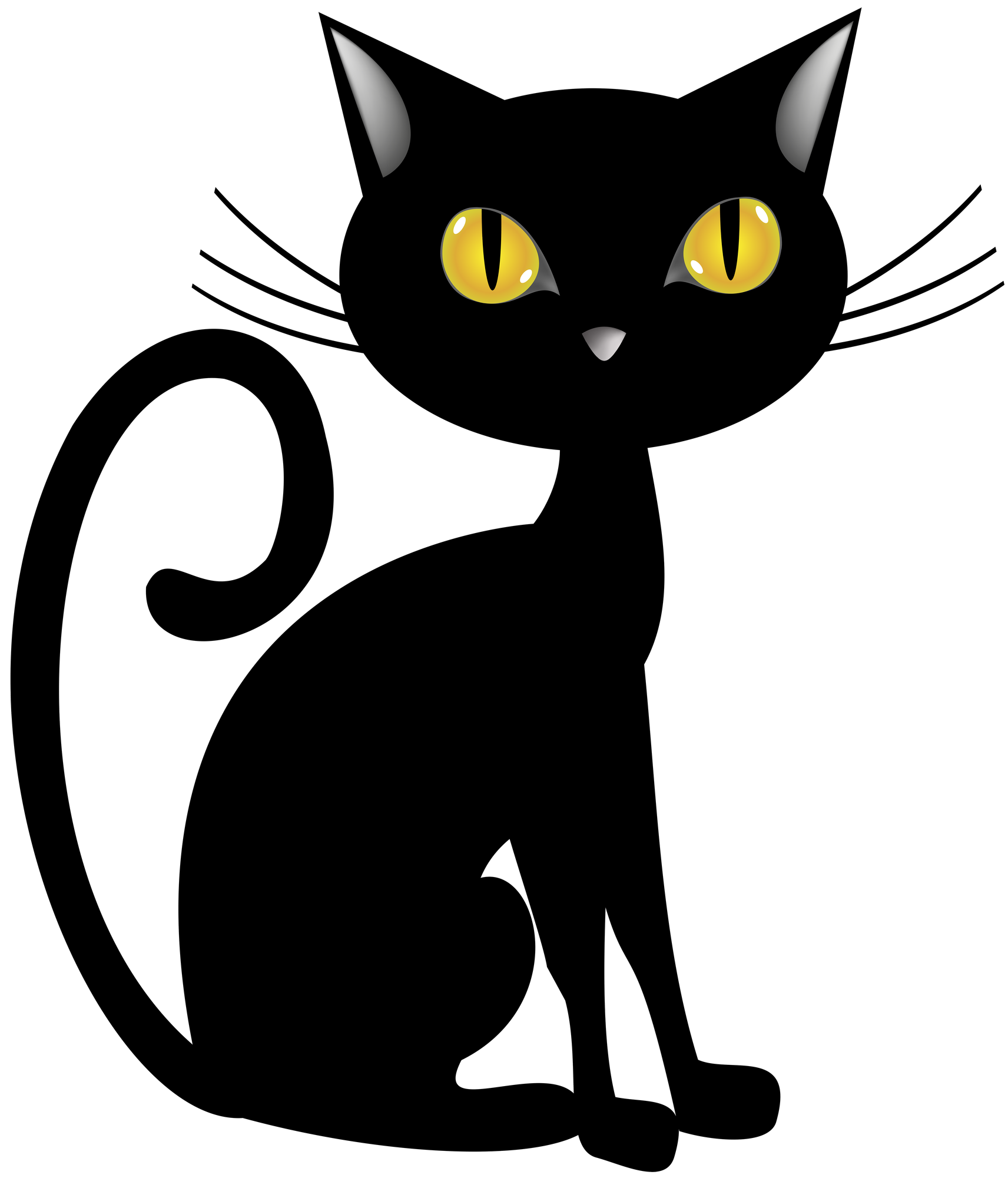 Black cat silhouette, a spooky icon.