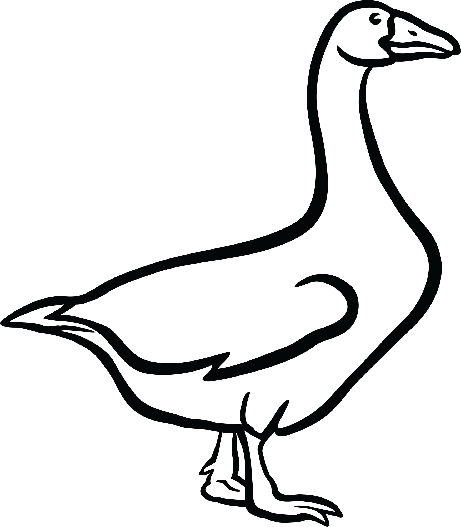 Black and white goose clipart, free download.