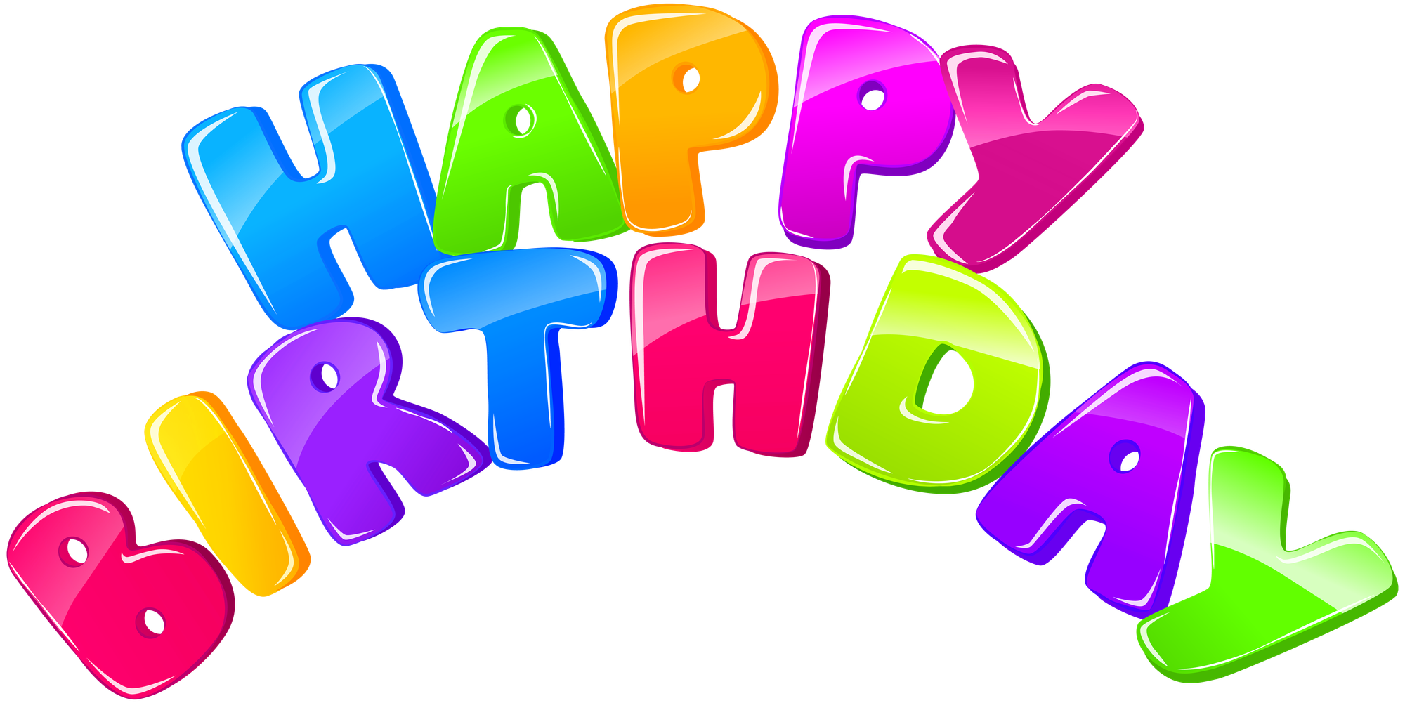 Colorful birthday cake with candles.