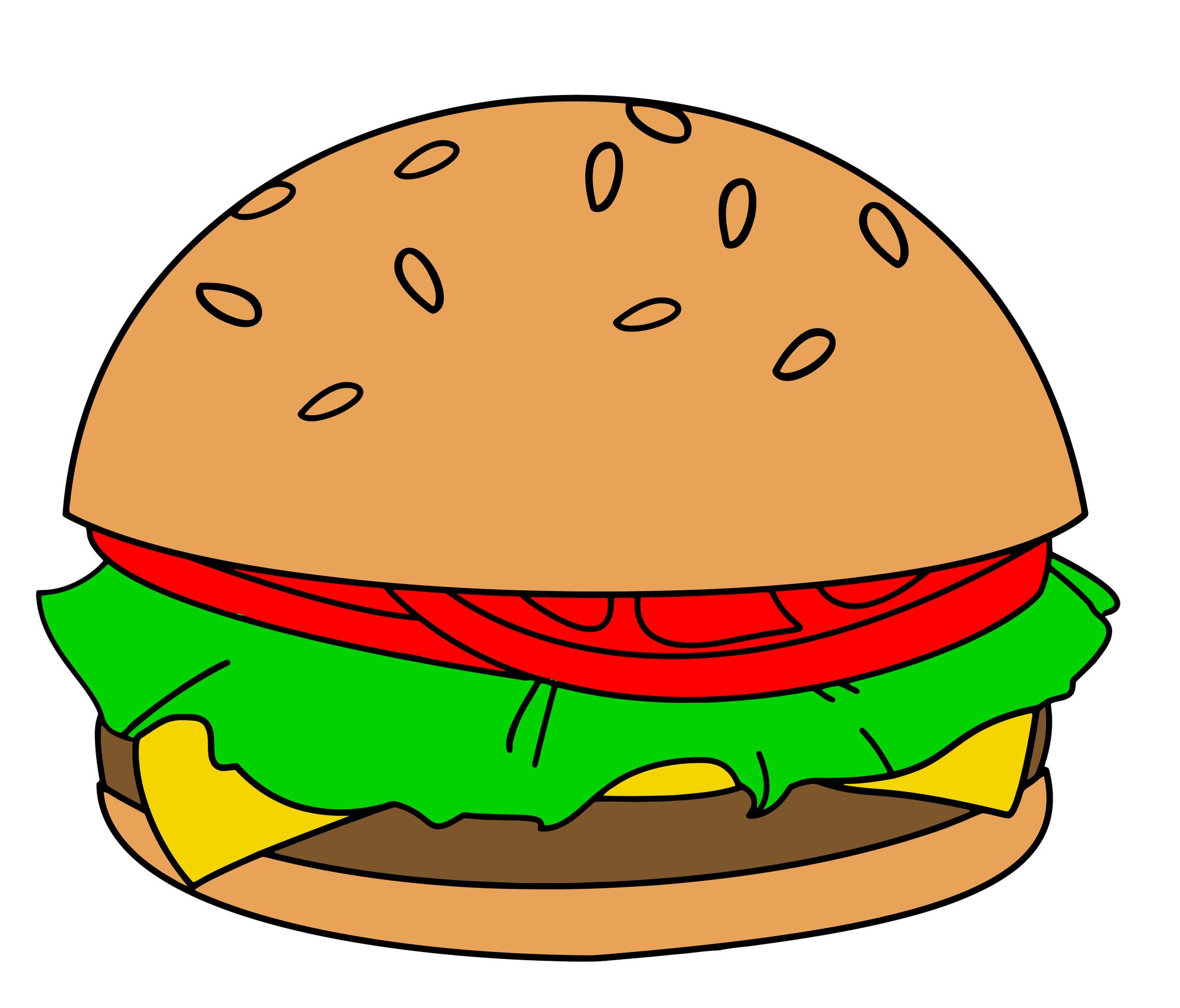 Veggie burger clipart, a healthy option.
