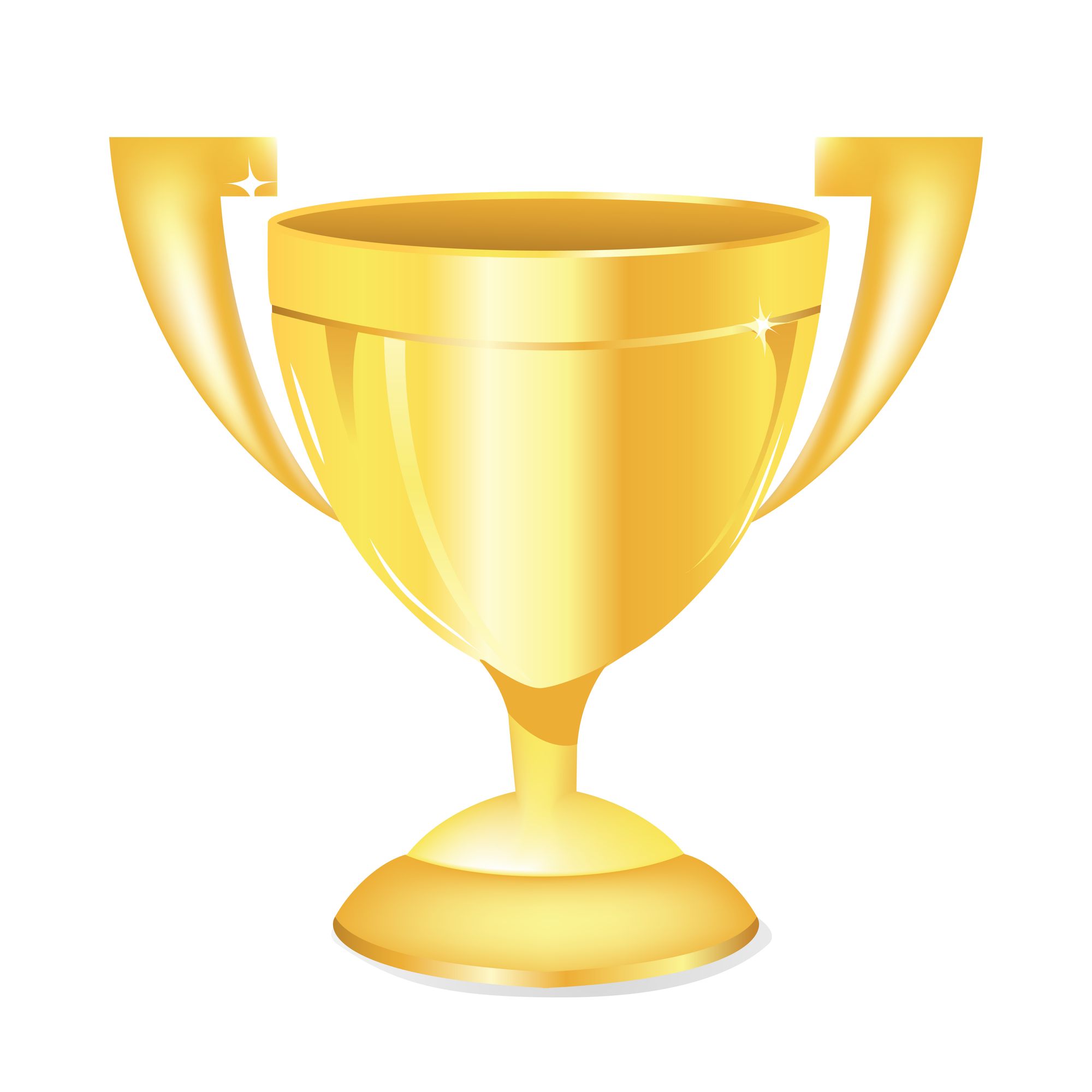 Gold trophy vector, a classic award design.