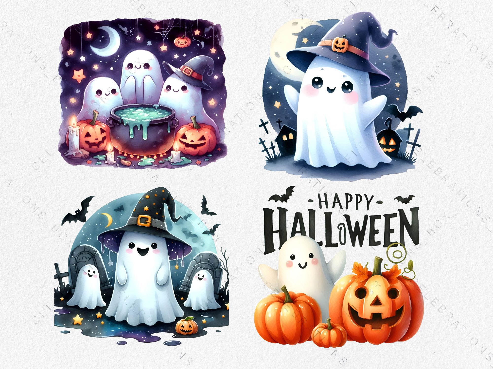 Celebratory ghost clip for Halloween.