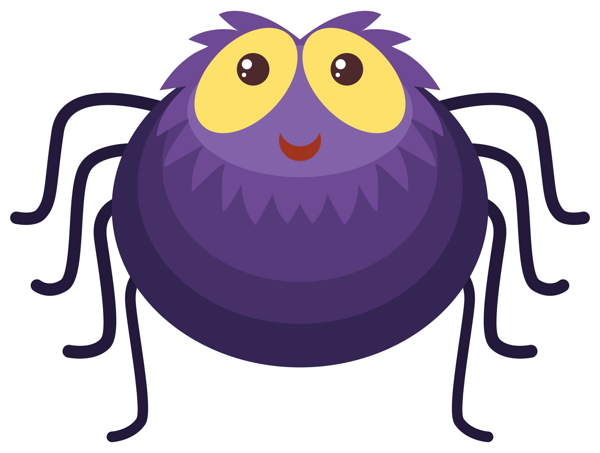 Purple spider with happy face 297353 Vector Art at Vecteezy