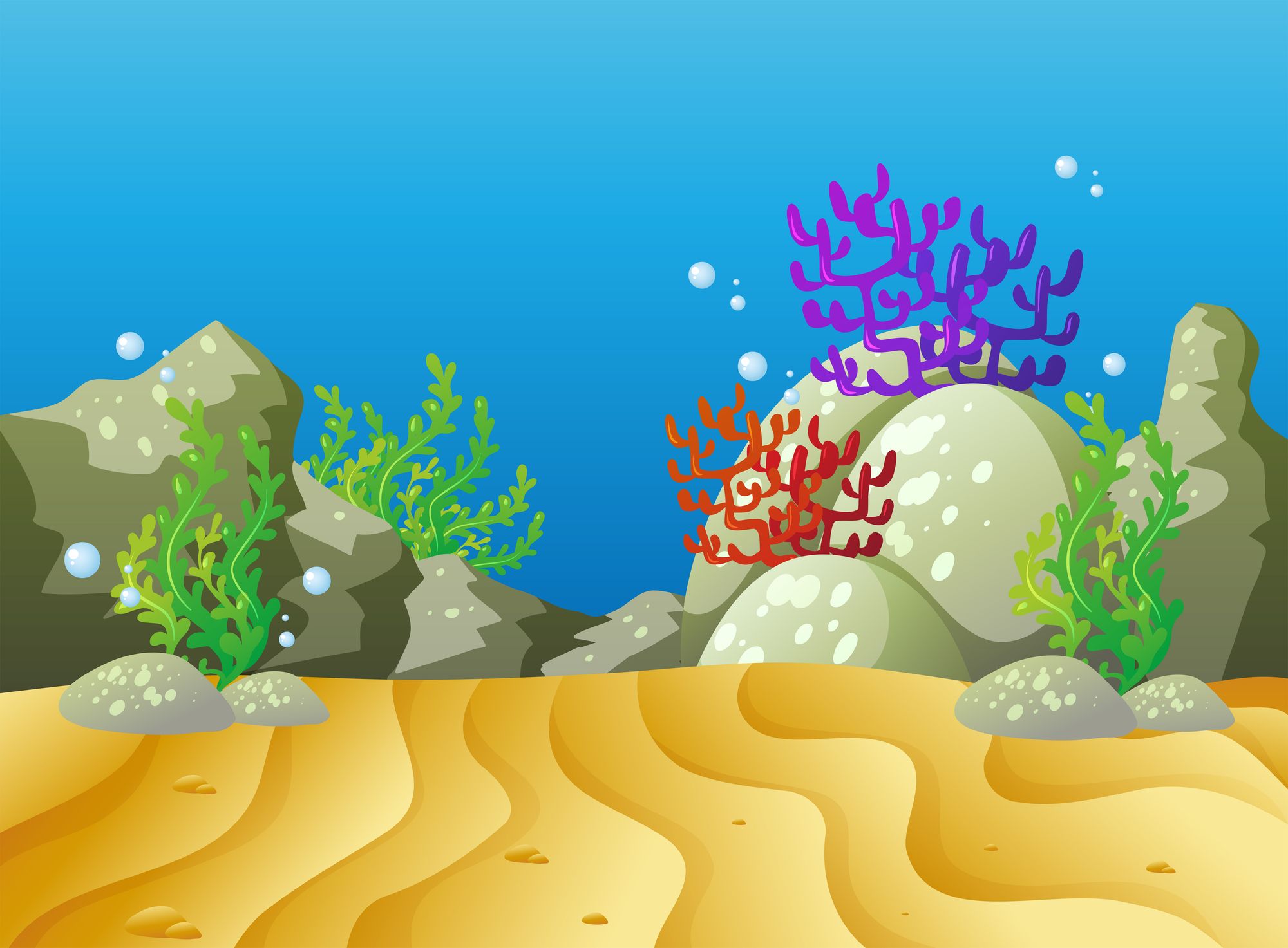 Sea life illustrations, a free art set.