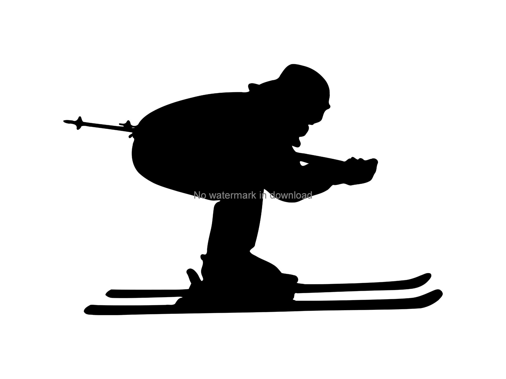 Digital skiing silhouette art.
