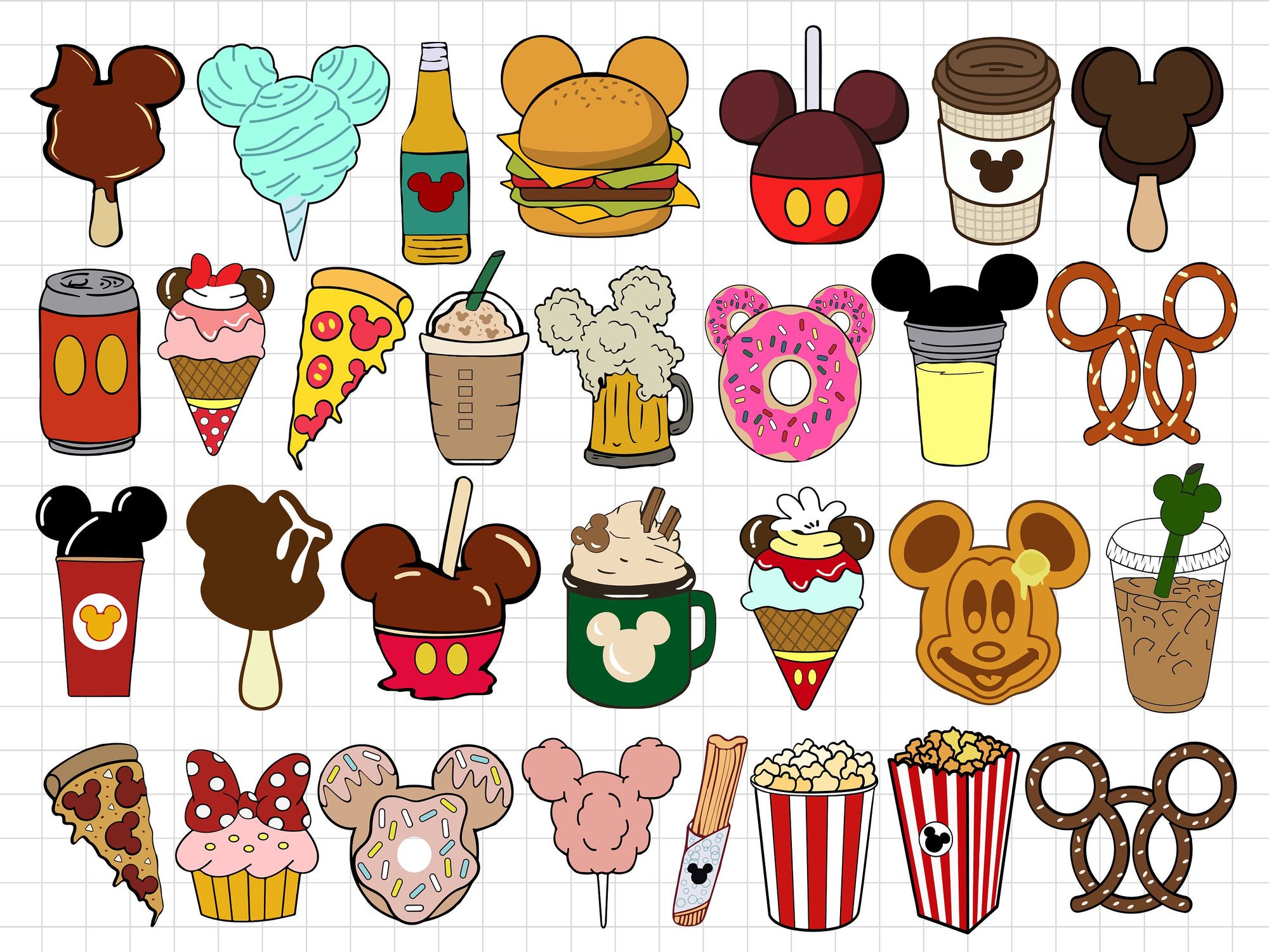 Mickey-shaped snacks, a fun SVG.