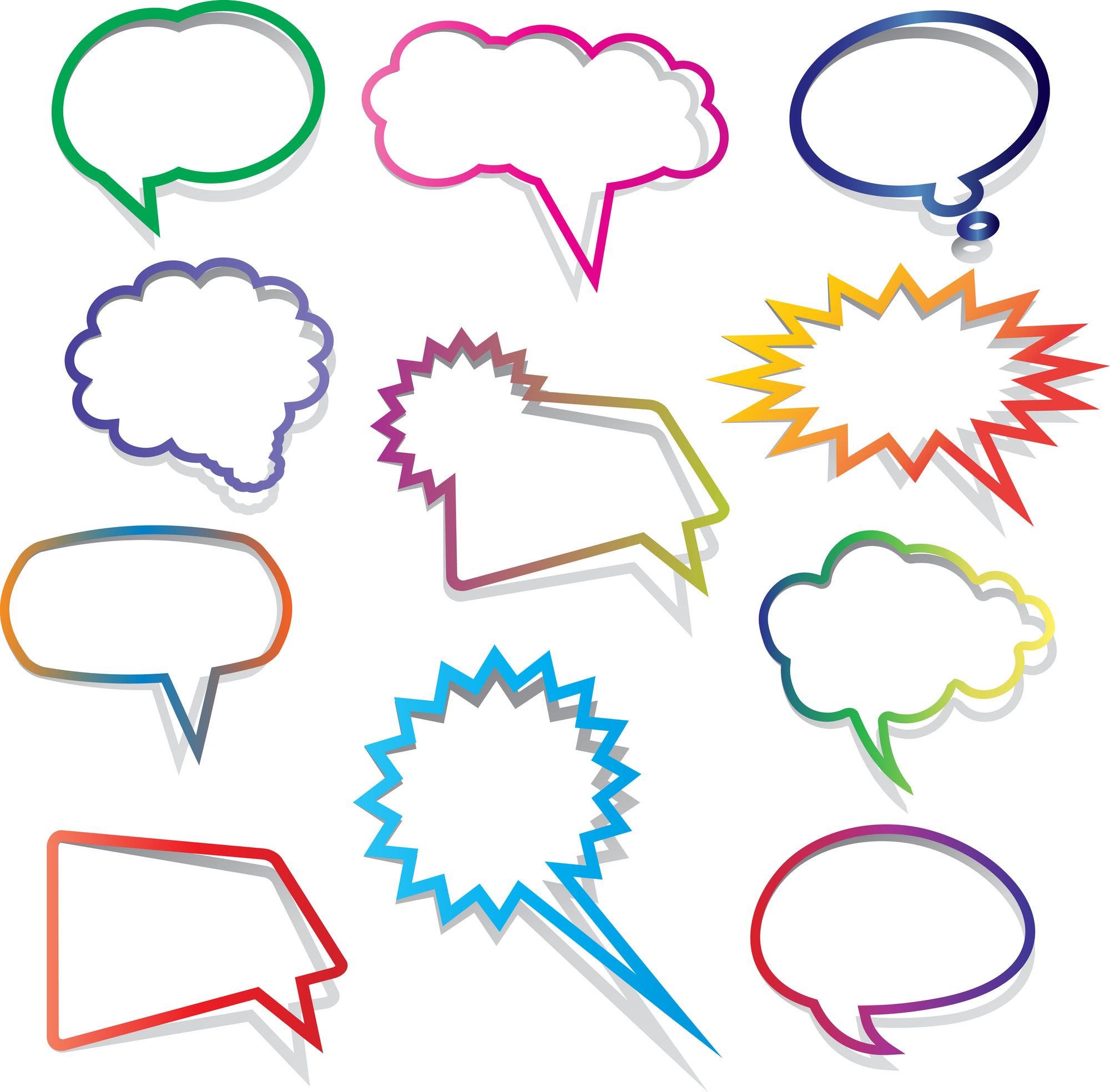 Speech bubbles icon set.