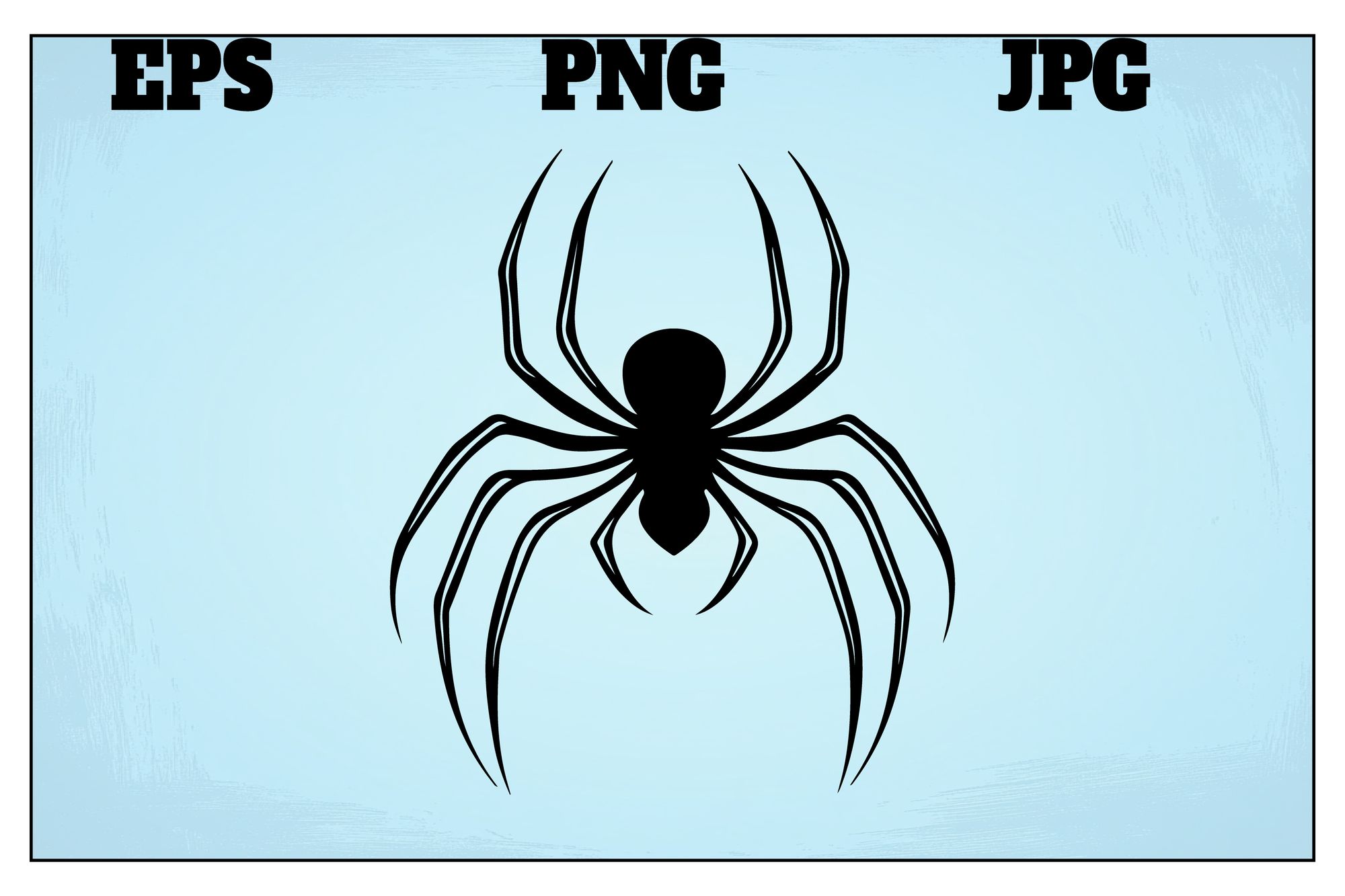 Spider silhouette graphic, vector style.