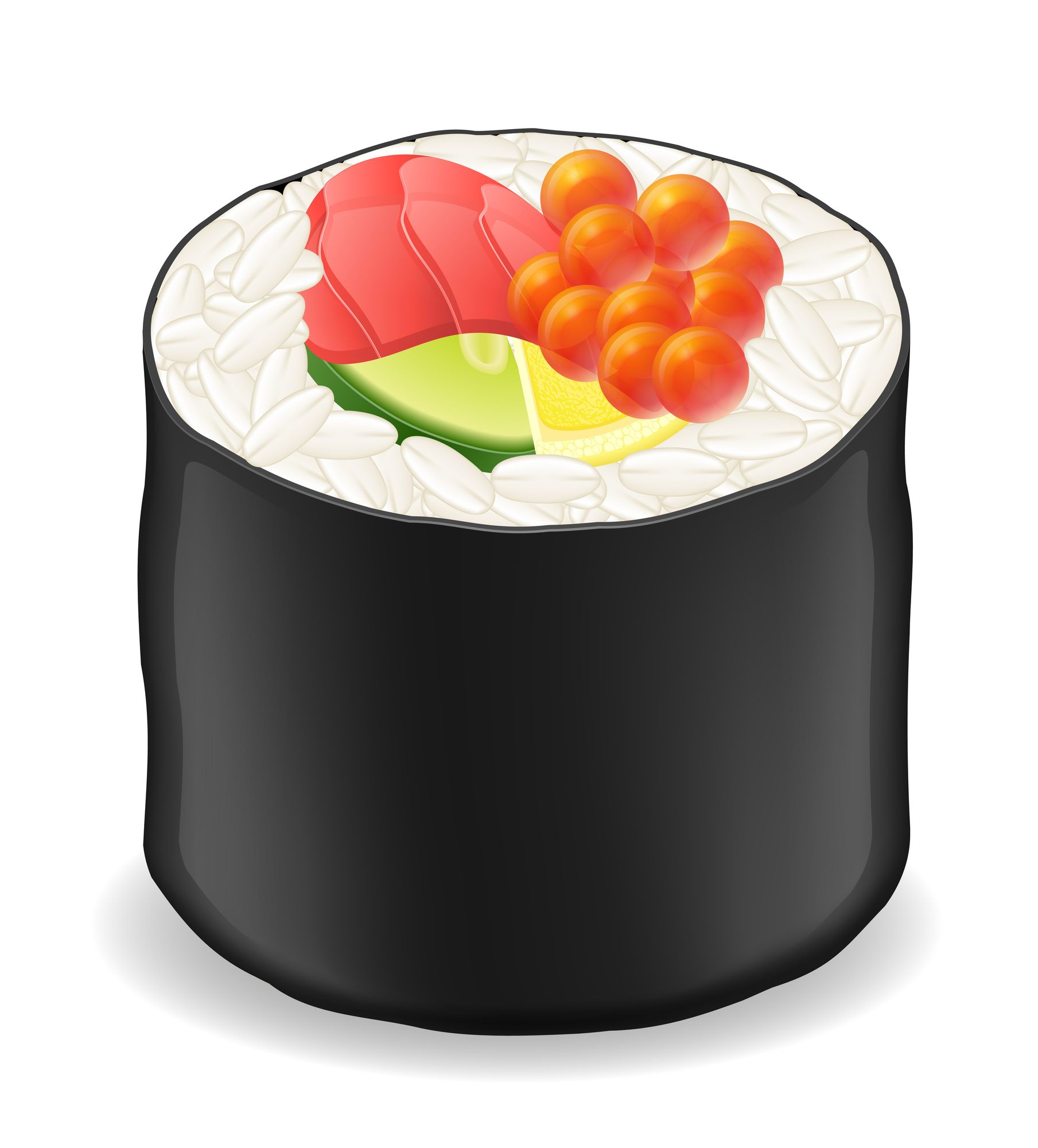 sushi rolls in seaweed nori vector illustration 494000 Vector Art at ...