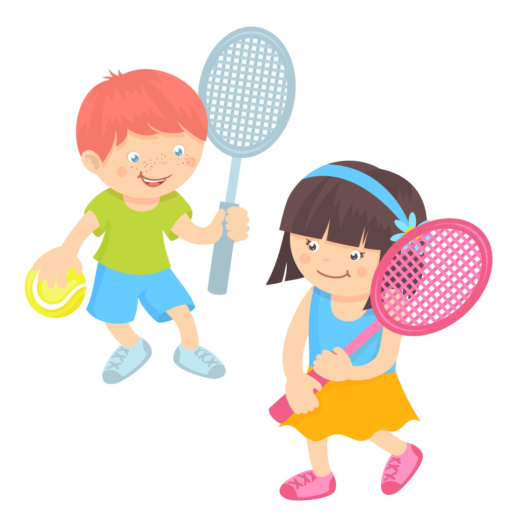 Colorful tennis vector graphics.