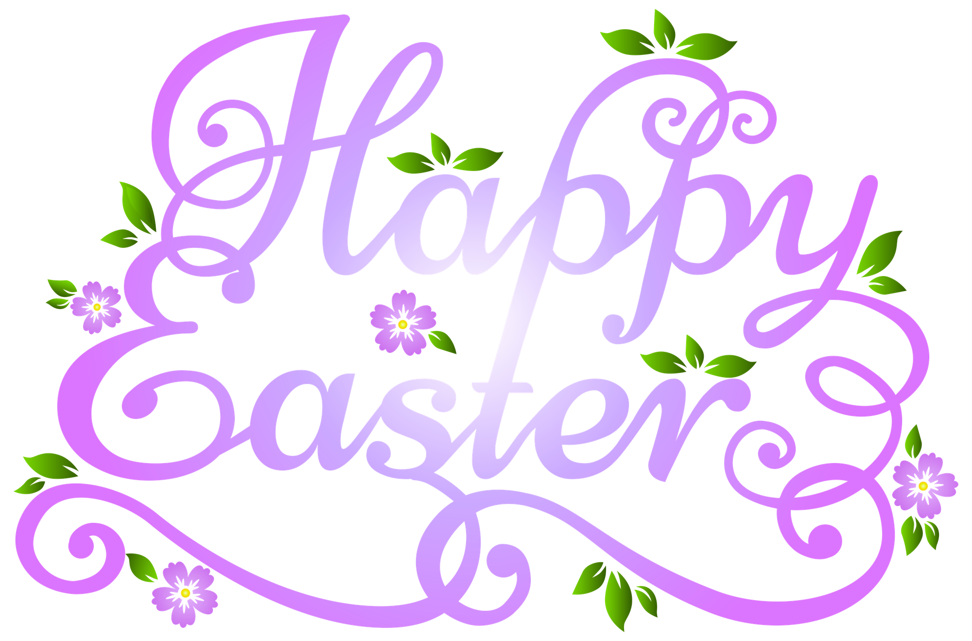 Happy Easter greeting on transparent background.