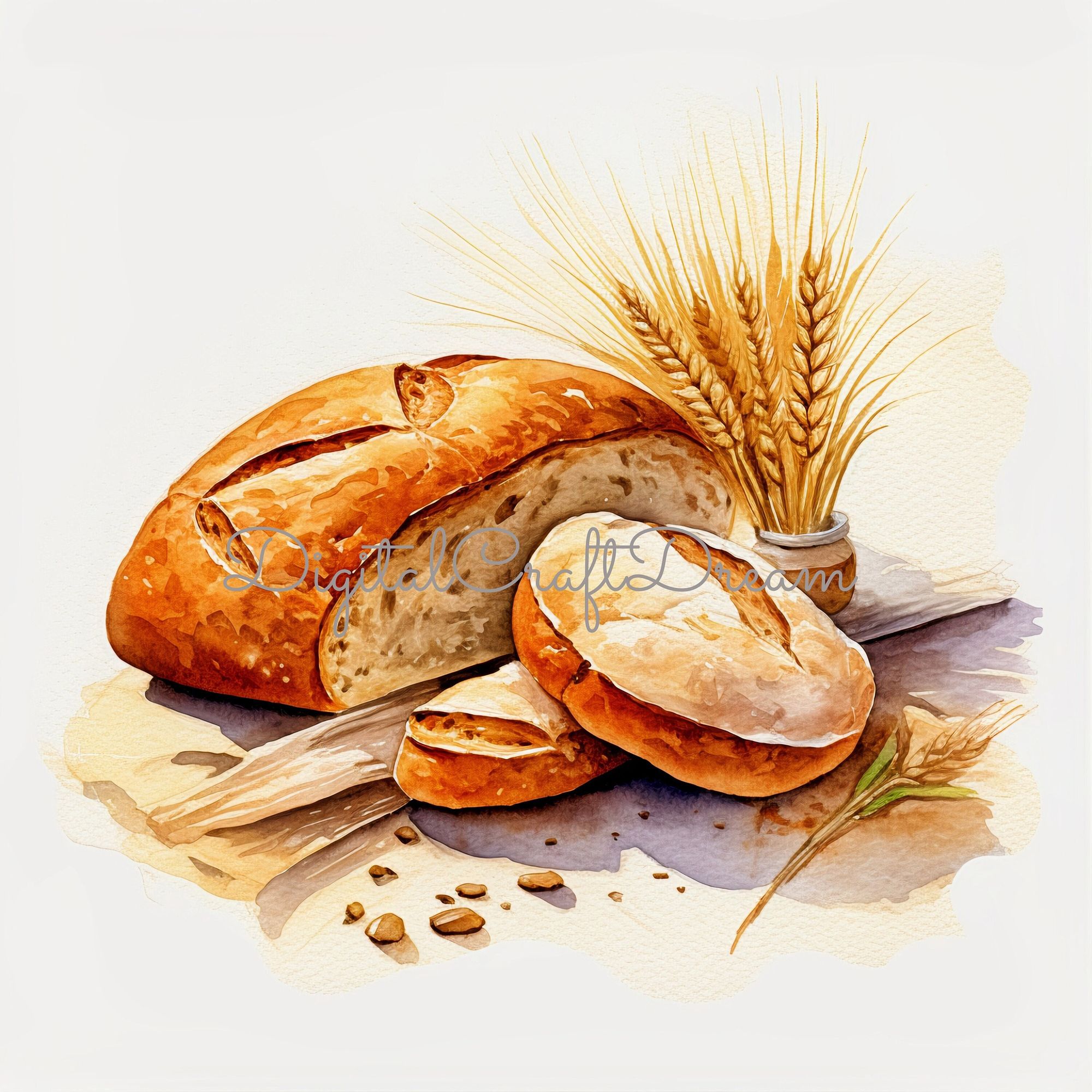 Vintage bread illustrations, a unique set.
