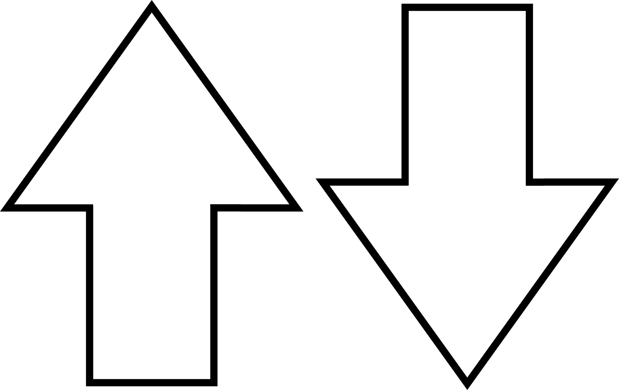 White arrow clip art, a simple design.